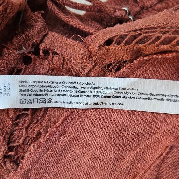 Free People Adella Crochet Lace Plunge Neck Bralette Copper - Picture 6 of 11